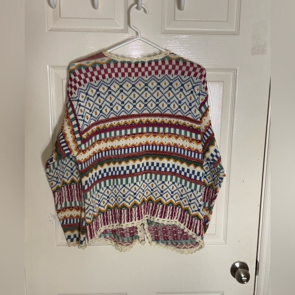Vintage Art knit Peruvian Connection Cardigan Small pima cotton - Picture 11 of 11